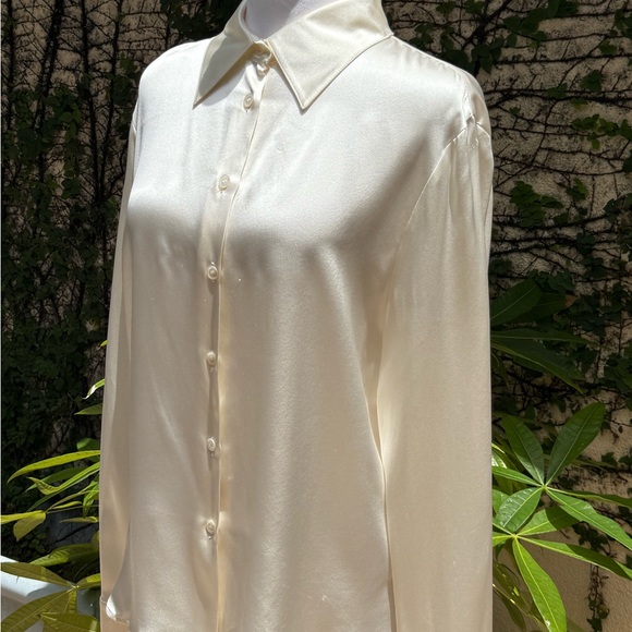 Les Copains ivory silk long sleeve blouse - Picture 3 of 10